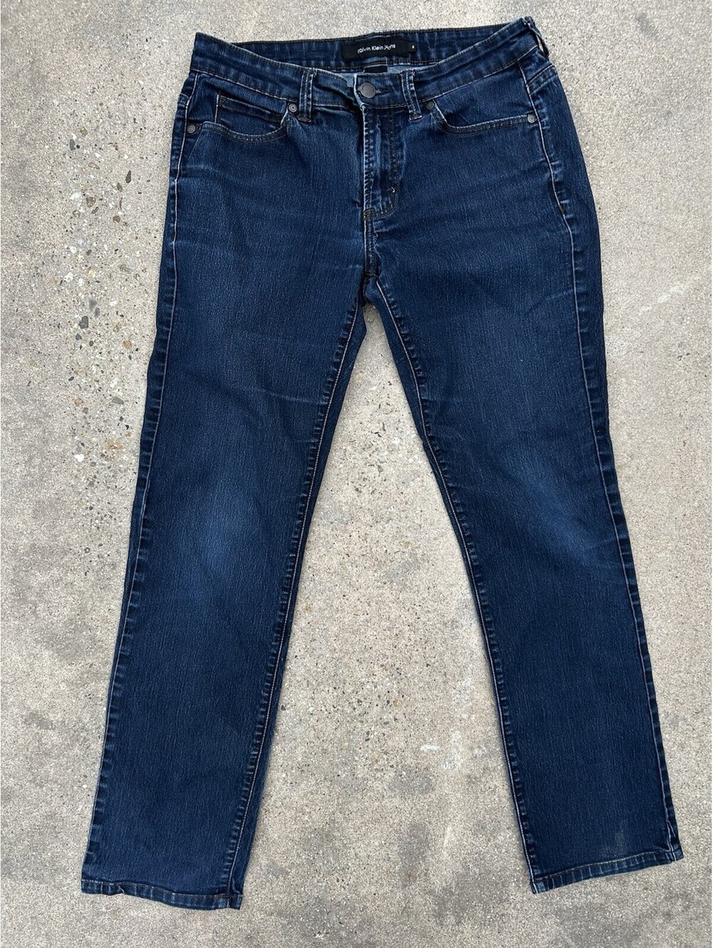 Calvin Klein Straight Cut Blue Denim Jeans Medium Button 6x30 Tall